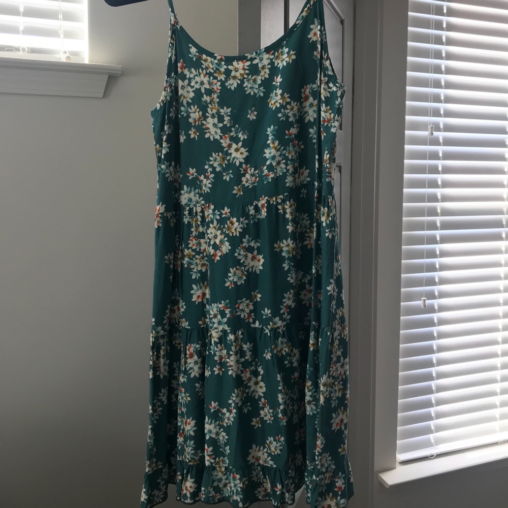 Teal floral dress
